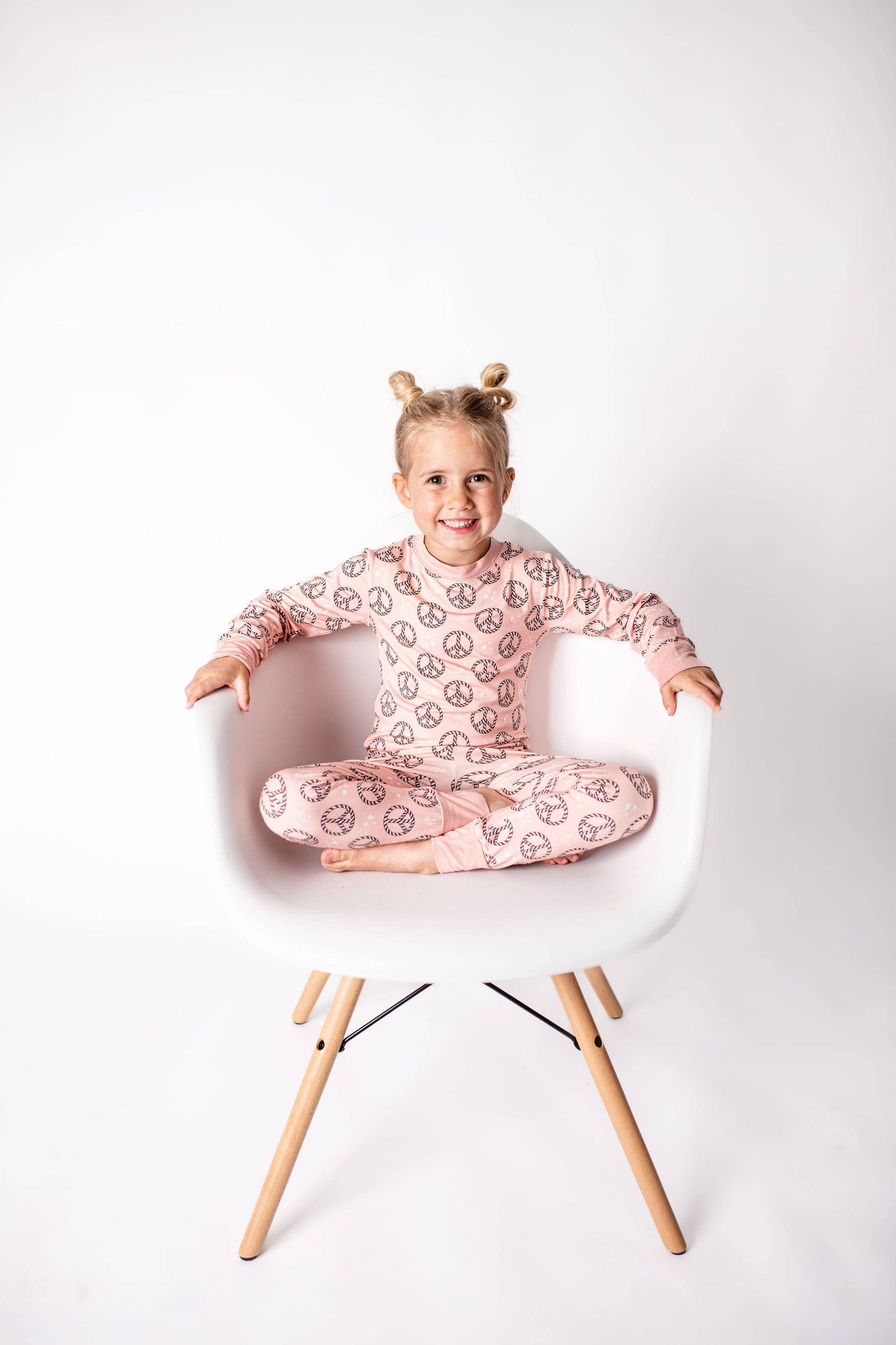 Burkie Baby Peace Signs Bamboo Christmas Pajama Set: 5T